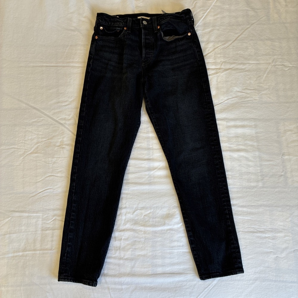 Levis Wedgie Fit Jeans Women's 27 High-Rise Skinny Dark Blue Denim Cotton Blend